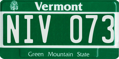 VT license plate NIV073