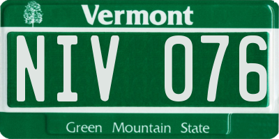 VT license plate NIV076
