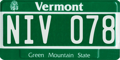 VT license plate NIV078