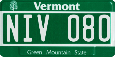VT license plate NIV080