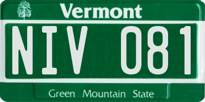 VT license plate NIV081