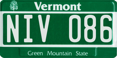VT license plate NIV086