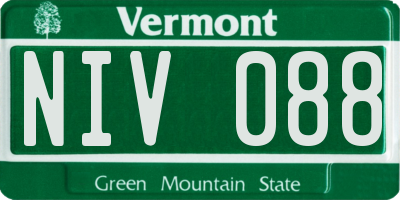 VT license plate NIV088