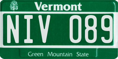 VT license plate NIV089
