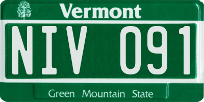 VT license plate NIV091