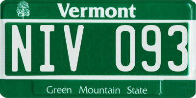 VT license plate NIV093