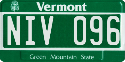 VT license plate NIV096