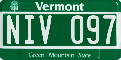 VT license plate NIV097