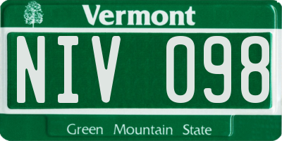 VT license plate NIV098