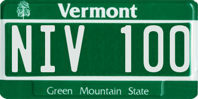 VT license plate NIV100