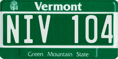 VT license plate NIV104