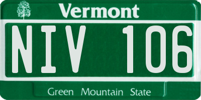 VT license plate NIV106