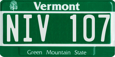 VT license plate NIV107