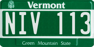 VT license plate NIV113