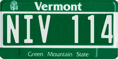 VT license plate NIV114