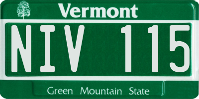VT license plate NIV115