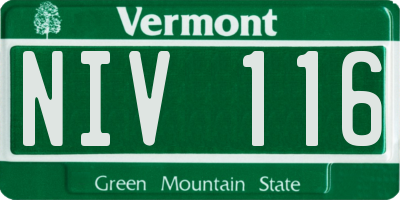 VT license plate NIV116