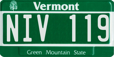 VT license plate NIV119