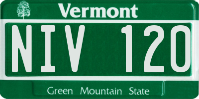 VT license plate NIV120