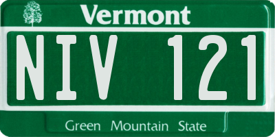 VT license plate NIV121