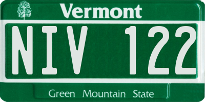 VT license plate NIV122