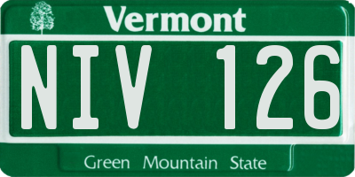 VT license plate NIV126