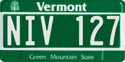 VT license plate NIV127