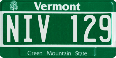 VT license plate NIV129