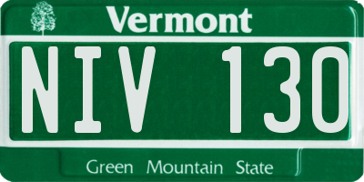 VT license plate NIV130