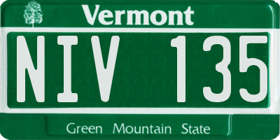 VT license plate NIV135