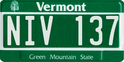 VT license plate NIV137