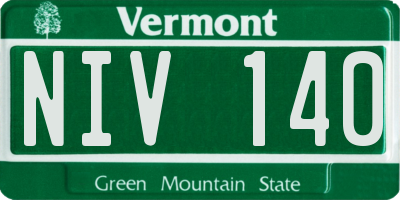 VT license plate NIV140