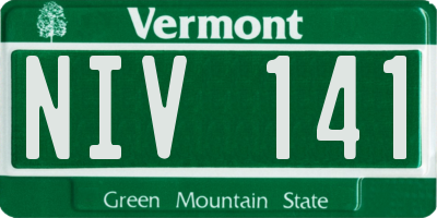 VT license plate NIV141