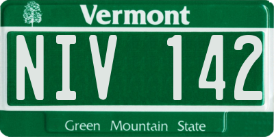VT license plate NIV142