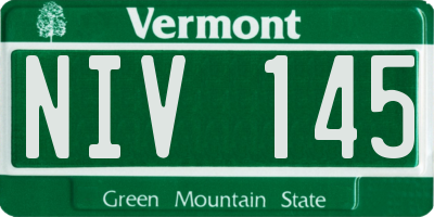 VT license plate NIV145