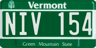 VT license plate NIV154