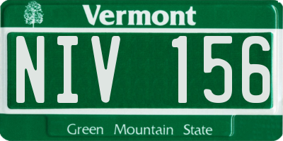 VT license plate NIV156