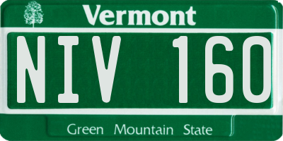VT license plate NIV160