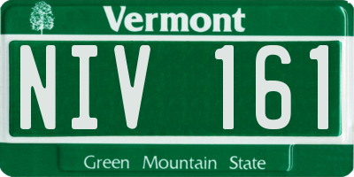 VT license plate NIV161