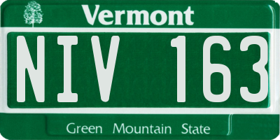 VT license plate NIV163