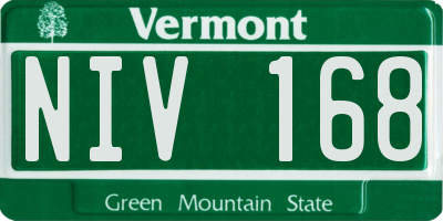 VT license plate NIV168