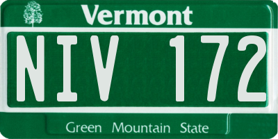 VT license plate NIV172