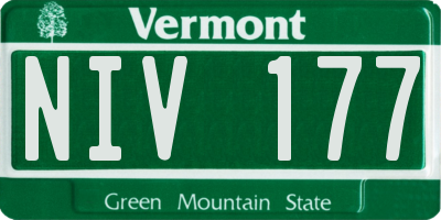 VT license plate NIV177