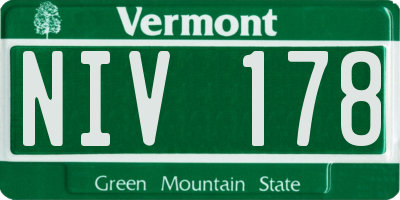 VT license plate NIV178