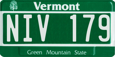 VT license plate NIV179
