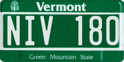 VT license plate NIV180