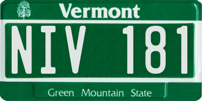 VT license plate NIV181