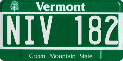 VT license plate NIV182
