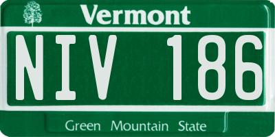 VT license plate NIV186