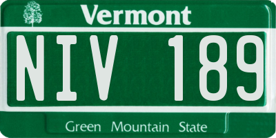 VT license plate NIV189
